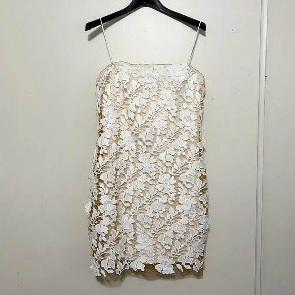 BHLDN Anthropologie Palmetto Lace Mini Dress 10 NWOT - Picture 2 of 11